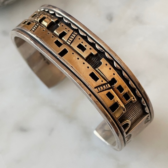 Vintage 14K Gold & Sterling Storyteller Bracelet - Picture 10 of 14